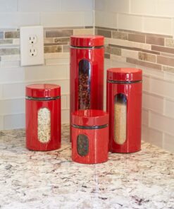 Anchor Hocking Palladian Window Cylinder Jars, Mixed Sizes, Cherry, Set of 4 4 Piece Palladian Canister Set 23 91 CmXG8YyL