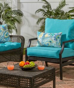 Greendale Home Fashions Deep Seat Cushion Set, Teal 11 91 P0WrBXRL