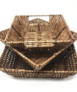 Trademark Innovations Set of 3 Square Wicker Look Baskets With Built In Handles 19 91 QAdduMwL