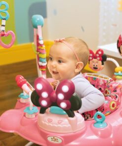 Bright Starts Disney Baby MINNIE MOUSE PeekABoo Baby Activity Center Jumper with 8 Toys, Lights & Sounds, 360-Degree Seat, 6-12 Months (Pink/Blue) 33 91 TN3QdkzL