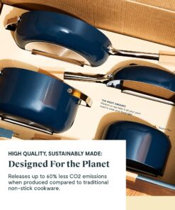 Caraway Nonstick Ceramic Cookware Set (12 Piece) Pots, Pans, 3 Lids and Kitchen Storage - Non Toxic, PTFE & PFOA Free - Oven Safe & Compatible with All Stovetops (Gas, Electric & Induction) - Cream 29 91 Tine3ecL