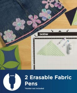 Brother ScanNCut Erasable Pen Set CAPEN2, 2-Piece Fabric Markers, Air Erasable and Water Erasable Ink Erasable Fabric Pen Set 6 91 UEPViRpL