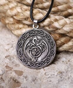 HAQUIL Dragon Necklace, Celtic Dragon Medallion Pendant, Dragon Jewelry Gift for Men and Women 1A 11 91 Vp6FYXcL