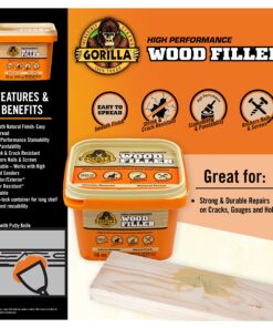 Alternative view of Gorilla All Purpose Wood Filler, 16 Ounce Tub, Natural (Pack of 1) 1 Pack