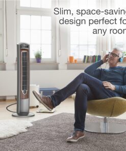 Lasko Wind Curve Portable Electric 42" Oscillating Tower Fan with Fresh Air Ionizer, Timer and Remote Control for Indoor, Bedroom and Home Office Use, Silverwood 2554 28 91 ajmld38L