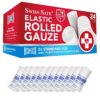 Swiss Safe Long Elastic Stretch Gauze Rolls, 4 Inch x 8 Yards, (24 Pack) 24 49 91 ed1nKKQL