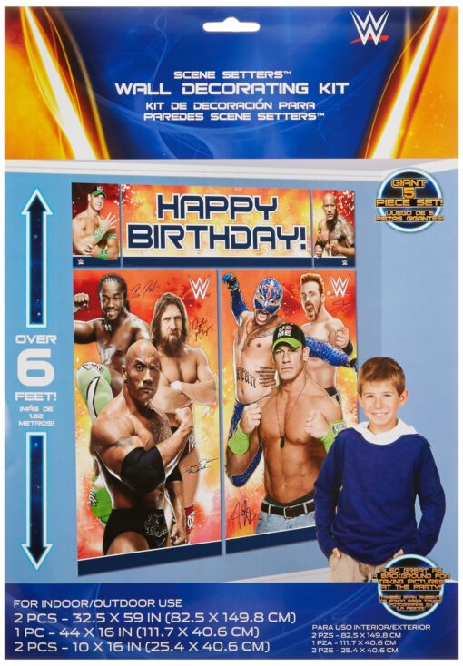 WWE®Party Scene Setter Wall Decorating Kit, Birthday