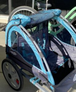 Instep Bike Trailer for Toddlers, Kids, Single and Double Seat, 2-In-1 Canopy Carrier, Multiple Colors Light Blue 38 91 nkDOrJaL