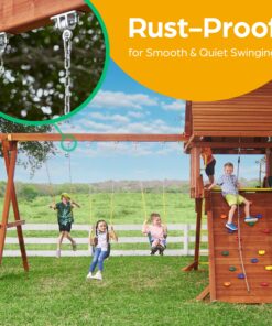 Jungle Gym Kingdom Swing Set Hangers - 2 Heavy Duty Brackets with Locking Snap Hooks for Porch, Patio, Playground - Indoor/Outdoor Hardware & Accessories 2 pack hangers 30 91 sluDeGIL 1