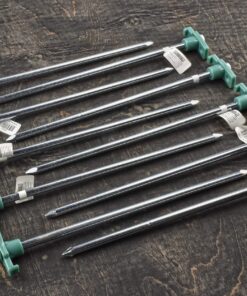 SE Heavy-Duty Metal Tent Pegs Stake Set (10-Pack) - 9NRC10 10-Pack 19 9105D5vOr0L