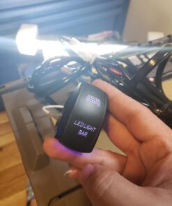 MICTUNING LED Light Bar Wiring Harness Fuse 40A Relay On-off Rocker Switch Blue(2 Lead) 49 9105WKGUiFL