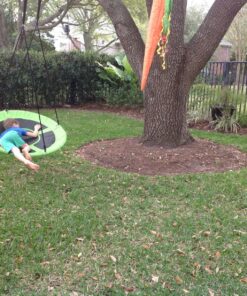 Swinging Monkey Products Giant 40" Saucer Tree Swing, 900D Oxford Fabric, Steel Frame, Simple Installation, Nest Swing (Green) 22 9106n8X3TaL
