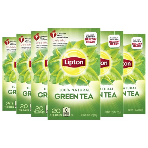 Lipton 100% Natural Green Tea, 20 Count (Pack of 6) 20 Count (Pack of 6)