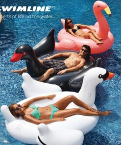 Swimline 90628 Giant Black Swan Inflatable Ride-On Pool Float Large Black Swan Ride-On Float 11 910COhOJbL