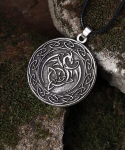 HAQUIL Dragon Necklace, Celtic Dragon Medallion Pendant, Dragon Jewelry Gift for Men and Women 1A 9 910DOc yxL