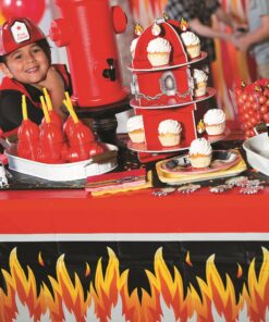 Fun Express Fire Hydrant Cupcake/Dessert Holder (3 Tiers) | Fire Truck | Fireman | Fire Fighter | Themed Birthday Party Supplies & Decor | Fire Department Event 28 910JkMxHEvL