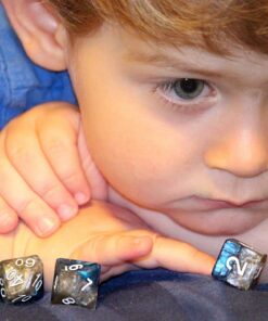 Alternative view of Gate Keeper Games The Heir Halfsies Dice - 7 Die Polyhedral RPG Gaming Dice Set - Power Teal & Castle Stone