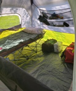 CORE 6 Person Instant Cabin Tent | Portable Large Pop Up Tent with Easy 60 Second Camp Setup for Family Camping | Included Hanging Organizer for Outdoor Camping Accessories Dark Gray/Green 55 910LFs ckL