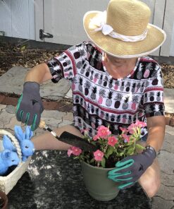 Alternative view of Garden Gloves Women and Men 2 pairs, Super Grippy Texture for Gardening and Work Activities - S,M,L Sizes (Medium) Medium (2 Pair) Green