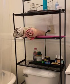 Zenna Home Over the Toilet Storage, Metal Bathroom Spacesaver with 3 Shelves, Cross-Style Storage Cabinet, Easy Assembly, Oil Rubbed Bronze Over-the-Toilet Spacesaver 27 910SC9NeuxL