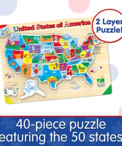 Alternative view of The Learning Journey Lift & Learn Puzzle - USA Map Puzzle for Kids - Preschool Toys & Gifts for Boys & Girls Ages 3 and Up - United States Puzzle for Kids - Award Winning Toys