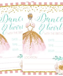 Ballet Themed Dance and Twirl with Me Party Invitations Supply Decoration Decor (Invite) Invite 5 910ZJrDpfGL
