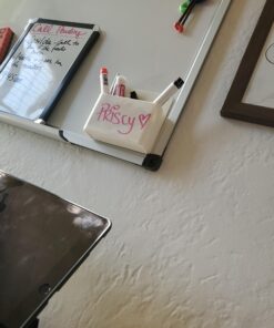 Magnetic Dry Erase Marker Holder,Pen and Eraser Holder for Whiteboard,Magnet Pencil Cup Utility Storage Organizer for Office, Refrigerator, Locker and Metal Cabinets (2 Pack) 2 Pack 23 910a6AR4u5L