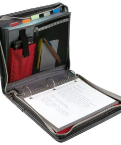 Five Star Zipper Binder, 2 Inch 3 Ring Binder, Expansion Panel, Durable, Black/Red/Gray (29052BE7) Black-red-gray 15 910e0yxXupL