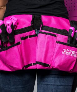 The Orignal Pink Box 2-Pouch 10-Pocket Canvas Tool Belt with Hammer Loop, and Adjustable Waist, Pink 28 910fsVOsirL