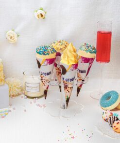 Alternative view of YestBuy Ice Cream Cone Holder Stand Cupcake Stand with 8 Holes Capacity Clear Clear Acrylic Cone Display Stand Weddings Baby Showers Birthday Parties Anniversaries Christmas Snack Tray 1 8-Holes