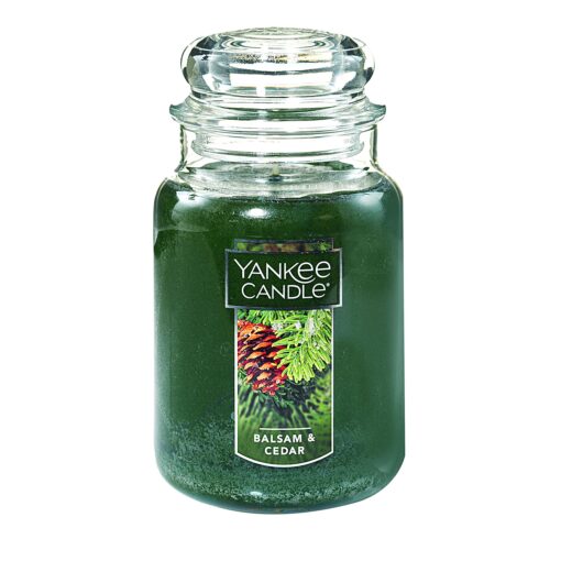 Yankee Candle Balsam & Cedar Scented, Classic 22oz Large Jar Single Wick Candle, Over 110 Hours of Burn Time | Holiday Gifts for All Classic Large Jar