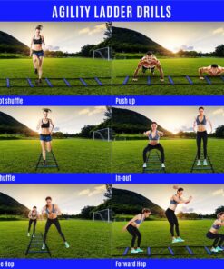 Yes4All 8-12 - 20 Rungs Agility Ladder Speed Training Equipment - Speed Ladder for Kids and Adults with Carrying Bag E. 12 Rungs Blue 16 910nlTxqFLL