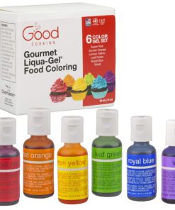 Food Coloring Liqua-Gel 6 PK (4.5 oz, 120mL) - 6 Color Rainbow Kit in .75 fl. oz. (20ml) Bottles - For Baking, Decorating, Fondant, Cooking, DIY Slime, Crafts and More 6 Bottle Rainbow Kit