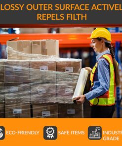ACYPAPER, 18" Stretch Film/Wrap 1500 feet 80 Gauge Industrial Strength, up to 800% Stretch 20 Microns Clear Cling Durable Adhering Packing Moving Packaging Heavy Duty Shrink Film (4 Rolls/Box) 10 910xEgSdHSL