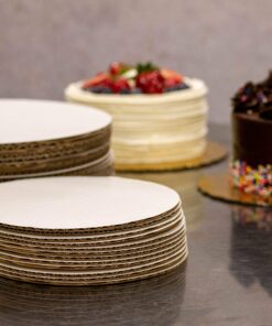 Alternative view of Southern Champion Tray 11209 Corrugated Greaseproof Single Wall Cake Circles, 8" Diameter, Bright White (Case of 100) 8"