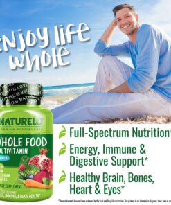 NATURELO Whole Food Multivitamin for Men - with Vitamins, Minerals, Organic Herbal Extracts - Vegetarian - for Energy, Brain, Heart, Eye Health - 120 Vegan Capsules 33 911AD7fLdL