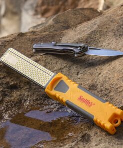 Smith's DCS4 4” Diamond Combination Sharpener - Double Sided Stone - Outdoor Field Knife Sharpener - Fish Hook & Pointed Tools Micro Sharpener - Lightweight, Compact, Handheld Bench Stone 14 911Es1PkkUL 1