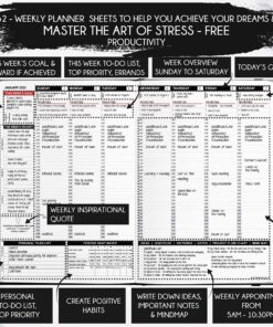 Law of Attraction Planner 2024 - Deluxe Weekly, Monthly Planner, a 12 Month Journey to Increase Productivity & Happiness, Life Organizer, Gratitude Journal, Stickers, Gift Box BLACK ASTRO Dated 8 911GWRnEozL
