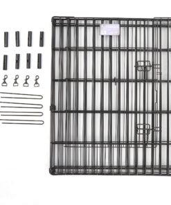 MidWest Homes for Pets Foldable Metal Dog Exercise Pen / Pet Playpen. Black w/ door, 24'W x 30'H, 1-Year Manufacturer's Warranty 30" H 27 911MMOyswnL