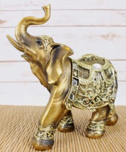 Alternative view of We pay your sales tax Feng Shui Brass Color Elephant Statues Wealth Lucky Figurine Home Decor Gift Idea (3)