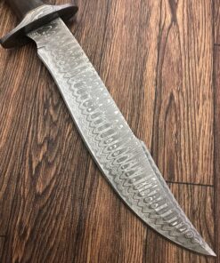 Alternative view of Handmade Damascus Steel 15.25 Inches Bowie Knife - Solid Marindi Wood/Bone Handle(Case/Knife may vary slightly) (REG-49) REG-49