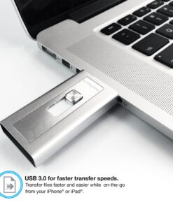 Naztech Xtra Drive 16GB USB 3.0 Mobile Flash Drive with Lightning Connector For iPhone, iPads & Computers 25 911TLywzarL