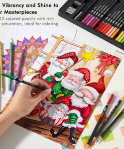 Shuttle Art Professional Drawing Kit, 123 Pieces of Drawing Pencils Set Includes Colouring Pencils, Watercolor, Charcoal, Graphite and Sketch, Ideal for Adults Children Artists 28 911XIG jYlL