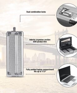Solo New York Fifth Avenue 17.3 Inch Aluminum Laptop Attaché Briefcase, Hard-sided with Combination Locks, Silver 18 911fjSLE1LS