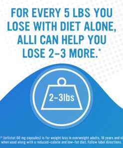alli Weight Loss Diet Pills, Orlistat 60 mg Capsules, Non Prescription Weight Loss Aid, 120 Count Refill Pack 23 911gB9BVOkL