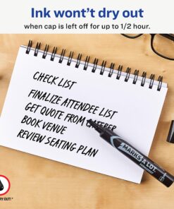 Alternative view of Avery Marks-A-Lot Permanent Markers, Large Desk-Style Size, Chisel Tip, Water and Wear Resistant, 12 Black Markers (98028) 12 markers Regular Chisel Tip