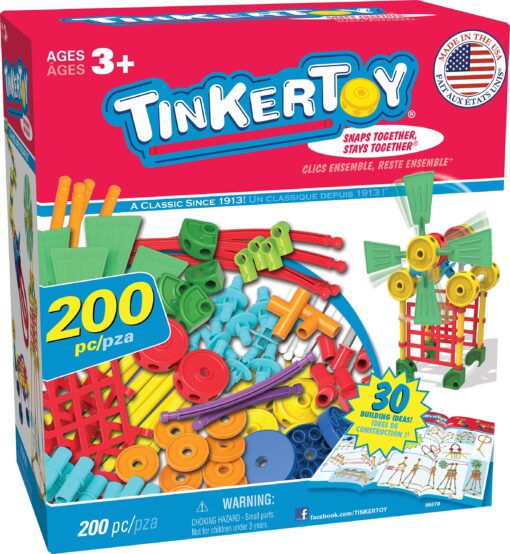 TINKERTOY 30 Model 200 Piece Super Building Set - Preschool Learning Educational Toy for Girls and Boys 3+ (Amazon Exclusive) 30 MODEL SUPER BUILDING SET