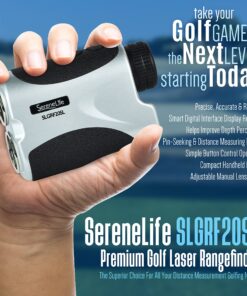 SereneLife Advanced Golf Laser Rangefinder - 546.2 Yard Digital Accuracy Distance Meter with Pinsensor Technology, 6X Magnification and 2 Modes for Hunting, Shooting, Archery and More - SLGRF20SL Standard 12 911sEtgMpL