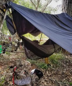 Wise Owl Outfitters Camping Hammock - Camping Essentials & Camping Gifts, Portable Hammock Single or Double Hammock for Outdoor, Indoor w/Hammock Straps Black & Grey Medium 39 9121A PJ1 L