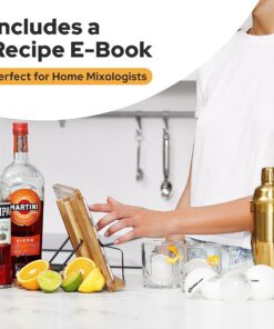 Silicone Ice Molds Set of 2 - Circle Ice Cube Molds for Large Round Ice Balls - Ideal Sphere Shaped Big Ice Balls for Whiskey, Bourbon, Scotch, and Other Drinks - Includes Extra Cocktail Recipes 17 9123vUem8yL